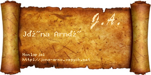 Jóna Arnó névjegykártya
